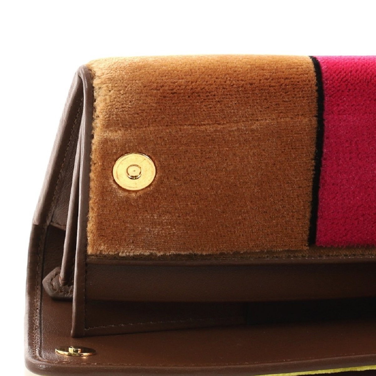 Prada Portafoglio Pattina Cammello Brown and Pink Velvet Ricamo Wristlet 1MH019