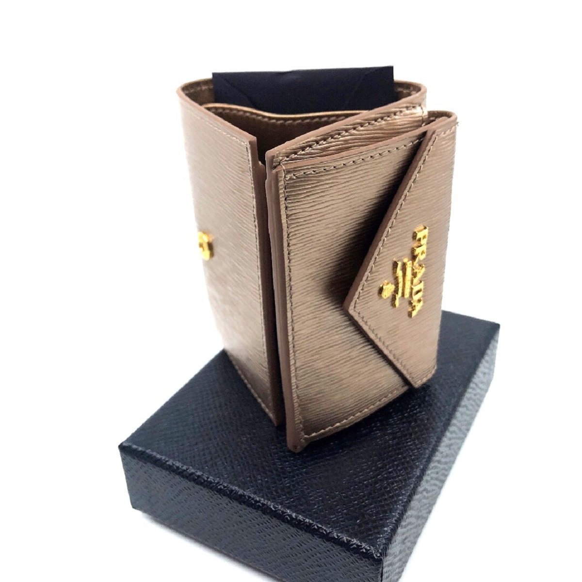 Prada Portafoglio Pattina Cipria Mordore Vitello Move Leather Wallet 1MH021