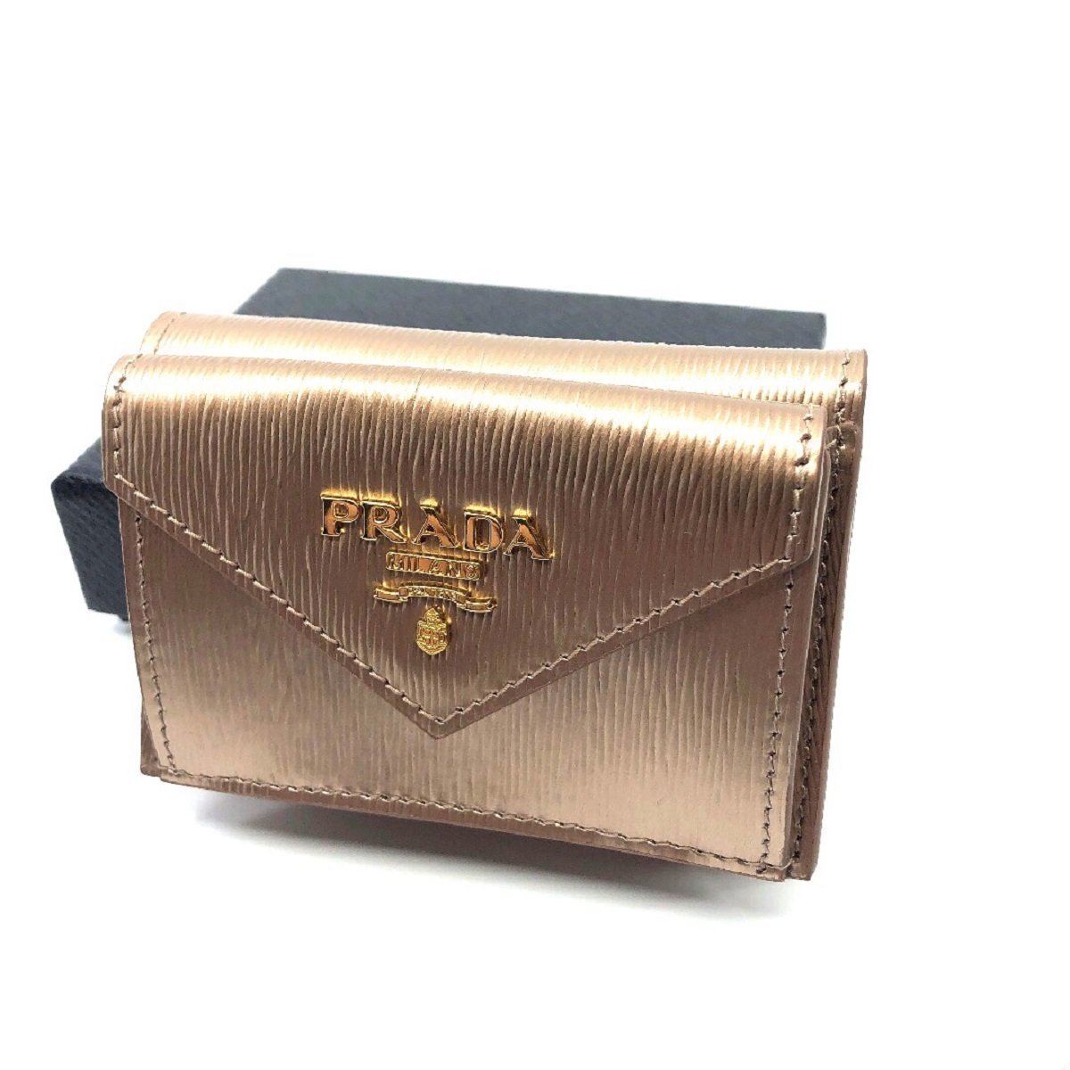 Prada Portafoglio Pattina Cipria Mordore Vitello Move Leather Wallet 1MH021