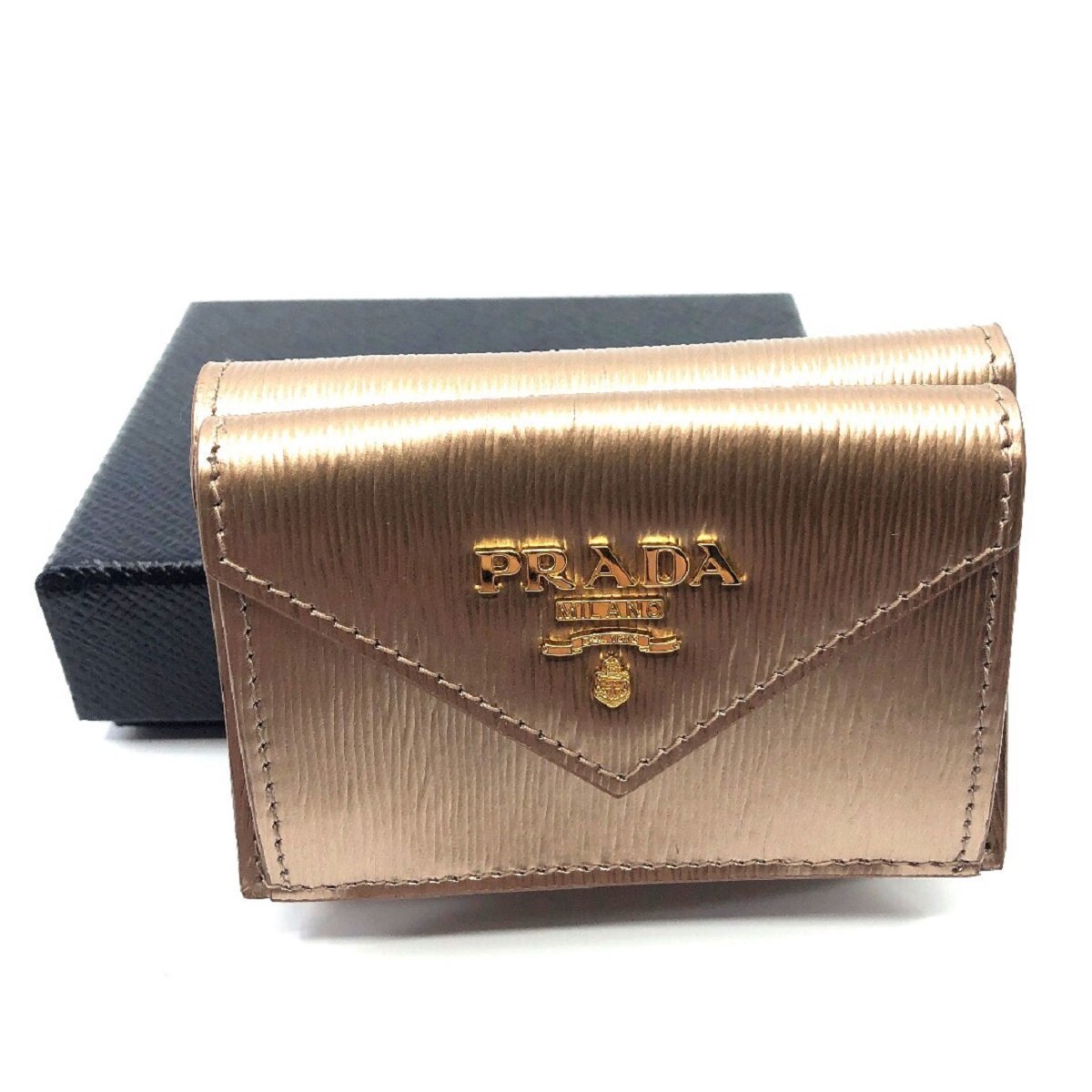 Prada Portafoglio Pattina Cipria Mordore Vitello Move Leather Wallet 1MH021