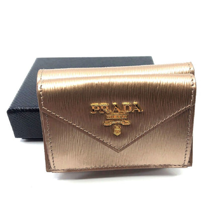 Prada Portafoglio Pattina Cipria Mordore Vitello Move Leather Wallet 1MH021