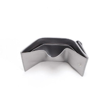 Prada Portafoglio Pattina Cromo Silver Vitello Move Envelope Flap Wallet 1MH021