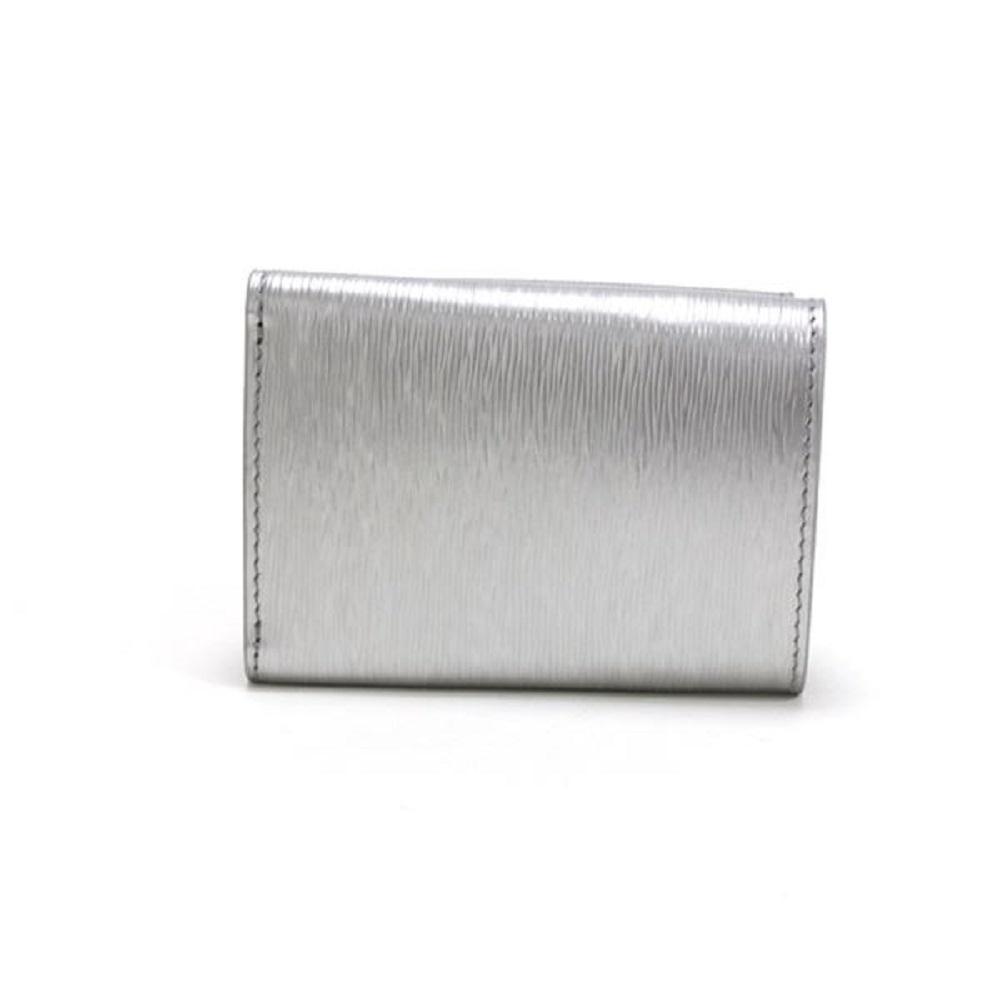 Prada Portafoglio Pattina Cromo Silver Vitello Move Envelope Flap Wallet 1MH021