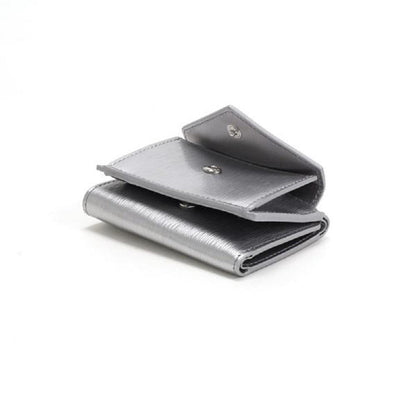 Prada Portafoglio Pattina Cromo Silver Vitello Move Envelope Flap Wallet 1MH021