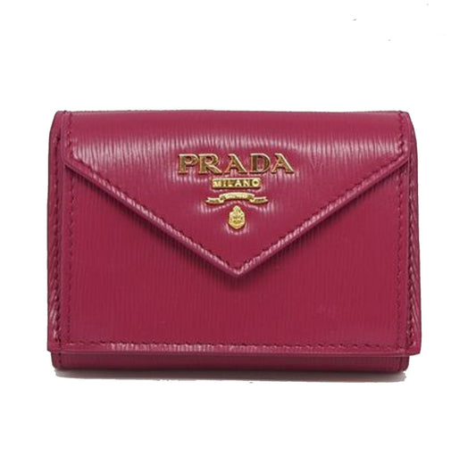 Prada Portafoglio Pattina Pink Ibisco Vitello Move Leather Wallet