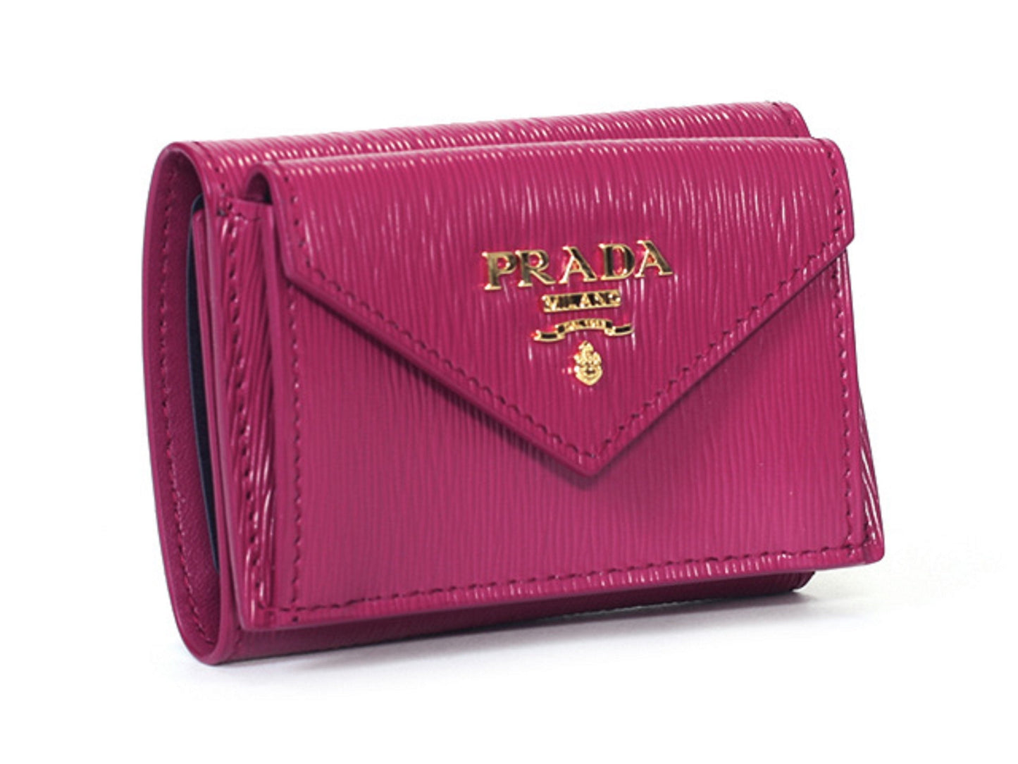 Prada Portafoglio Pattina Pink Ibisco Vitello Move Leather Wallet
