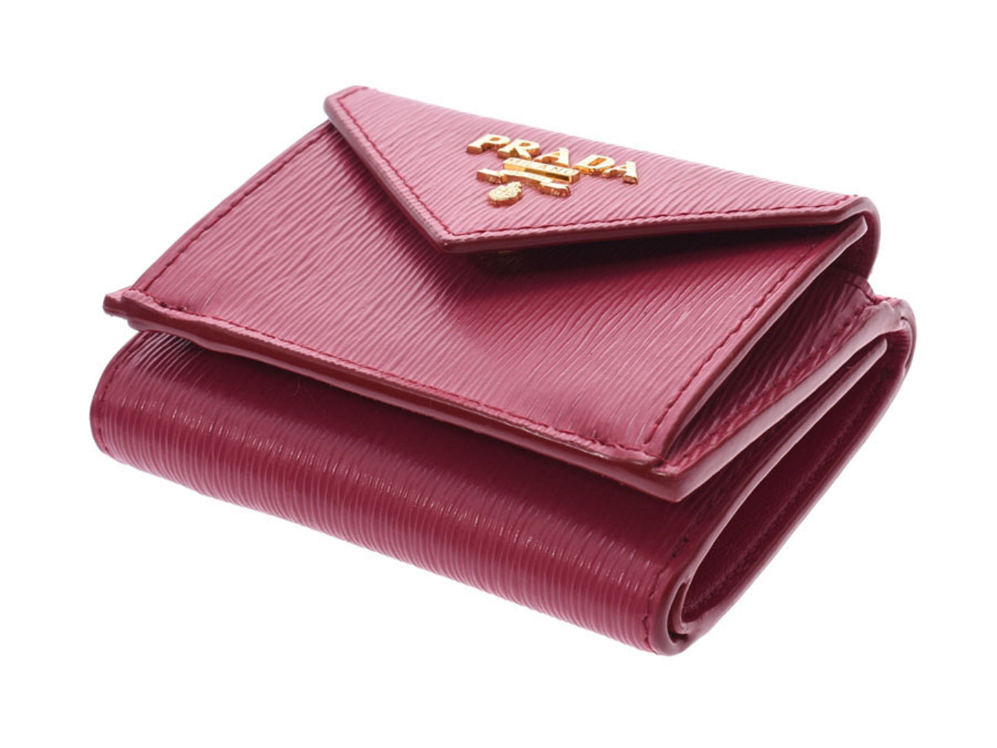 Prada Portafoglio Pattina Pink Ibisco Vitello Move Leather Wallet