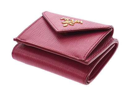 Prada Portafoglio Pattina Pink Ibisco Vitello Move Leather Wallet