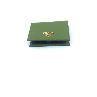 Prada Portafoglio Vertical Green Saffiano Leather Flap Wallet