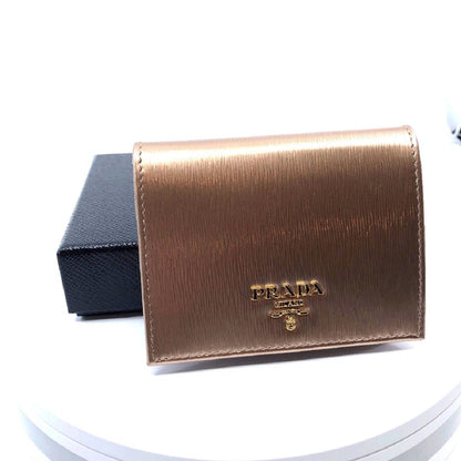 Prada Portafoglio Verticale Cipria Gold Mordore Vitello Move Flap Wallet 1MV204