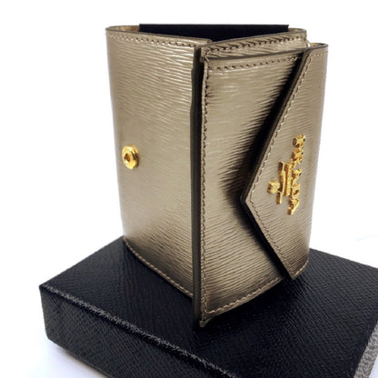 Prada Cipria Metallic Gold Vitello Move Leather Wallet 1MH021