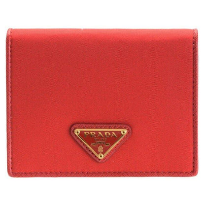 Prada Portafoglio Verticale Rosso Red Tessuto Leather Wallet 1MV204