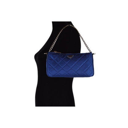 Prada Quilted Tessuto Nylon Bluette Blue Crossbody Triangle Logo 1BH026