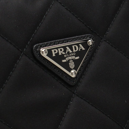 Prada Quilted Tessuto Nylon Chain Black Tote Shoulder Bag