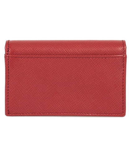 Prada Red Saffiano Leather Credit Card Holder