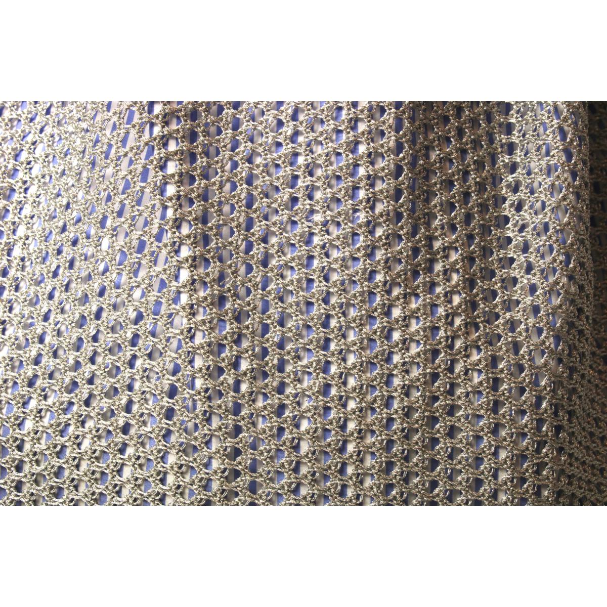Prada Rete Metallic Silver Woven Mesh Striped Lining Tote Bag 1BC039