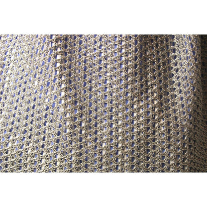 Prada Rete Metallic Silver Woven Mesh Striped Lining Tote Bag 1BC039