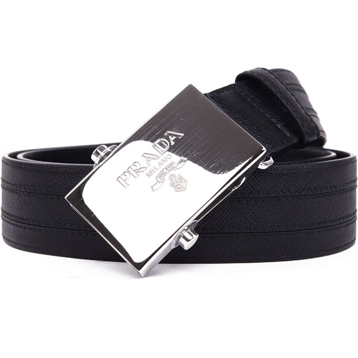Prada Saffiano 1 Black Leather Belt 2CM009 Size: 95/38