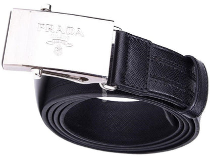 Prada Saffiano  Black Leather Belt 2CM009 Size: 105/42