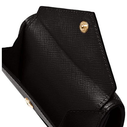 Prada Saffiano Black Leather Envelope Trifold Wallet