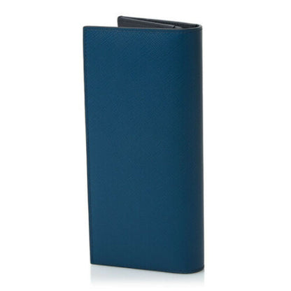 Prada Saffiano Blue Calf Leather Long Wallet Mens Billfold 2MV836