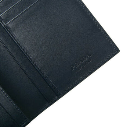 Prada Saffiano Blue Calf Leather Long Wallet Mens Billfold 2MV836