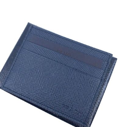 Prada Saffiano Cuir Bluette Blue Leather Card Holder 2MC223