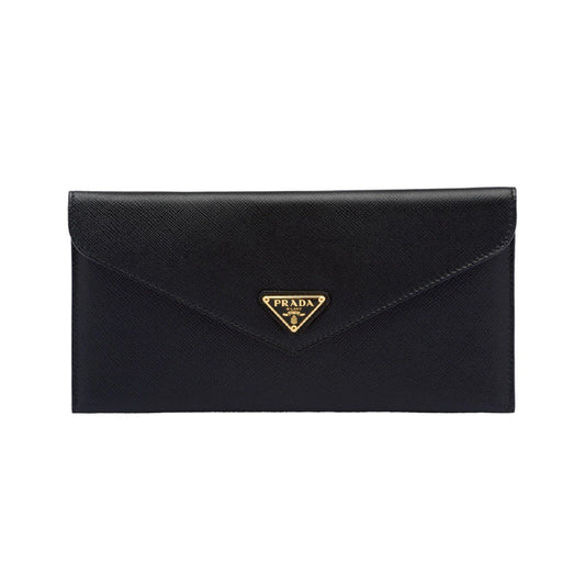 Prada Saffiano Leather Envelope Document Holder Banana Print Pouch 1MF006
