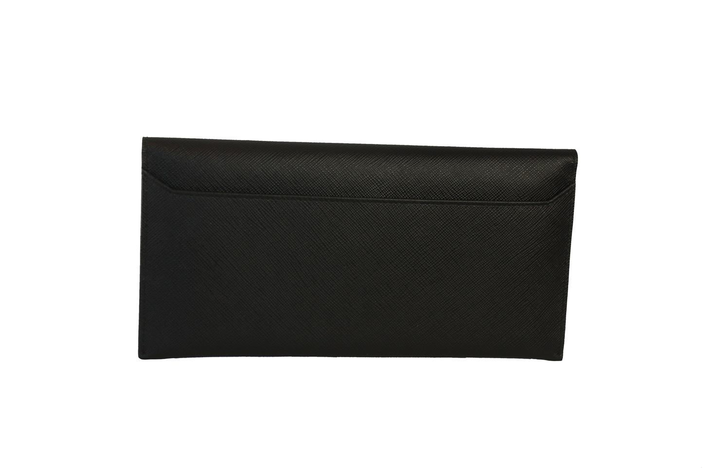 Prada Saffiano Leather Envelope Document Holder Black Pouch 1MF006