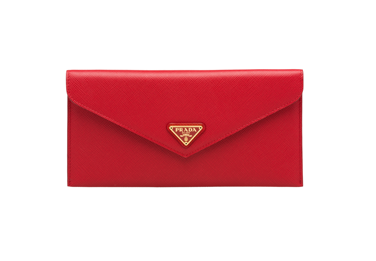 Prada Saffiano Leather Envelope Document Holder Lip Print Pouch 1MF006