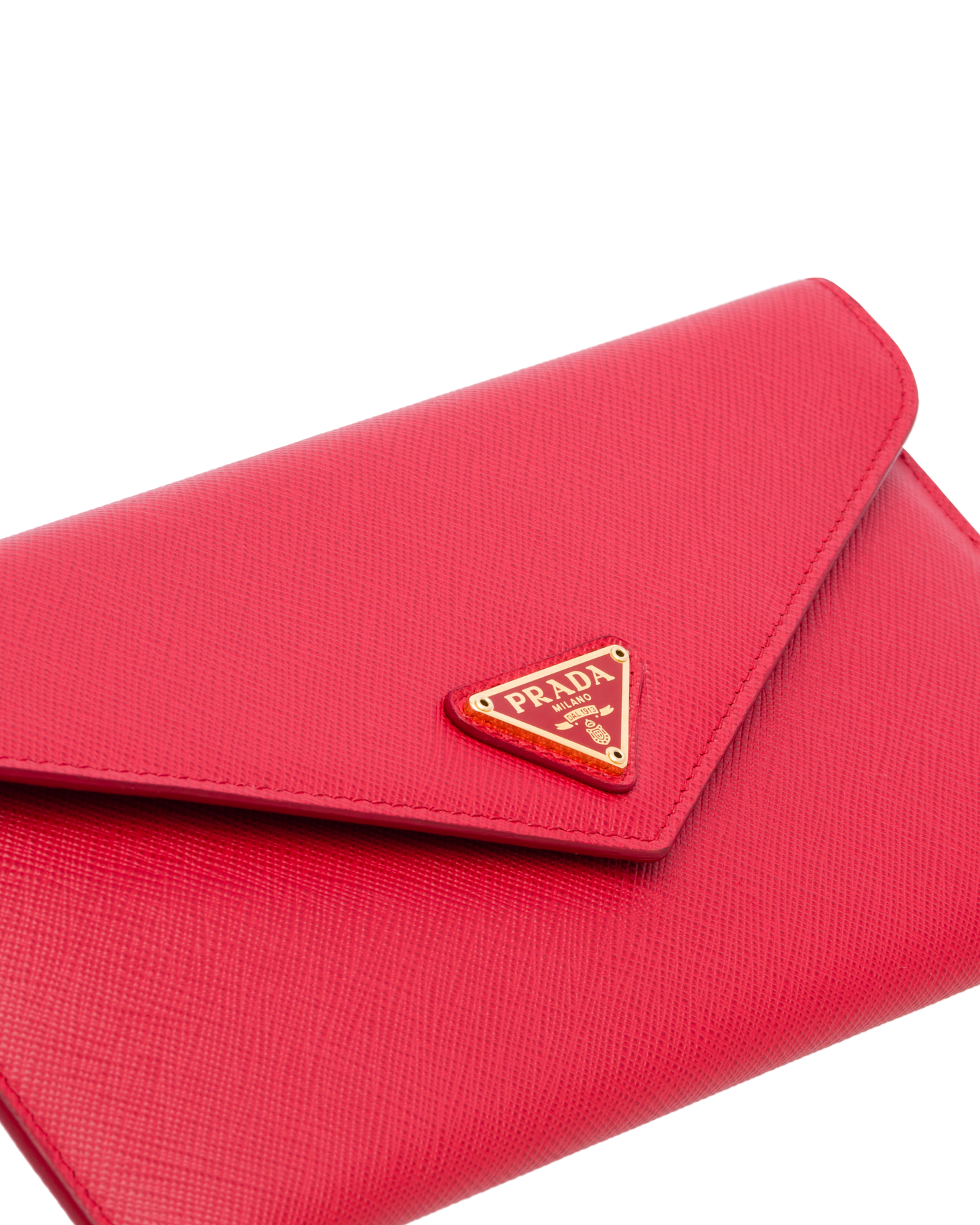 Prada Saffiano Leather Envelope Document Holder Lip Print Pouch 1MF006