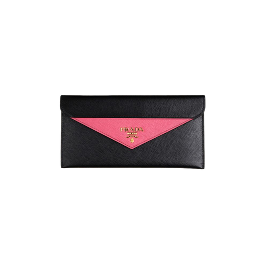 Prada Saffiano Leather Envelope Document Holder Pink Pouch 1MF006