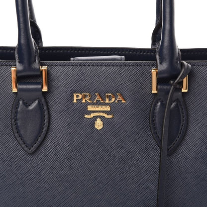 Prada Saffiano Lux Black Medium Satchel Handbag