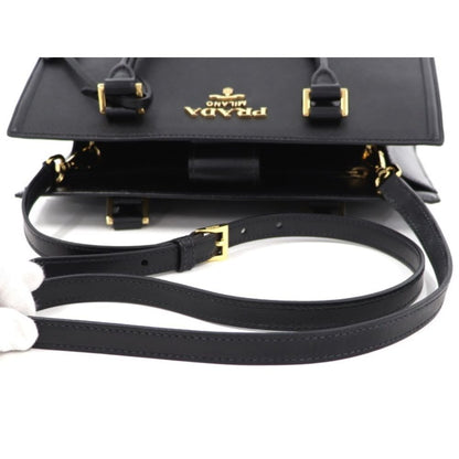 Prada Saffiano Lux Black Medium Satchel Handbag