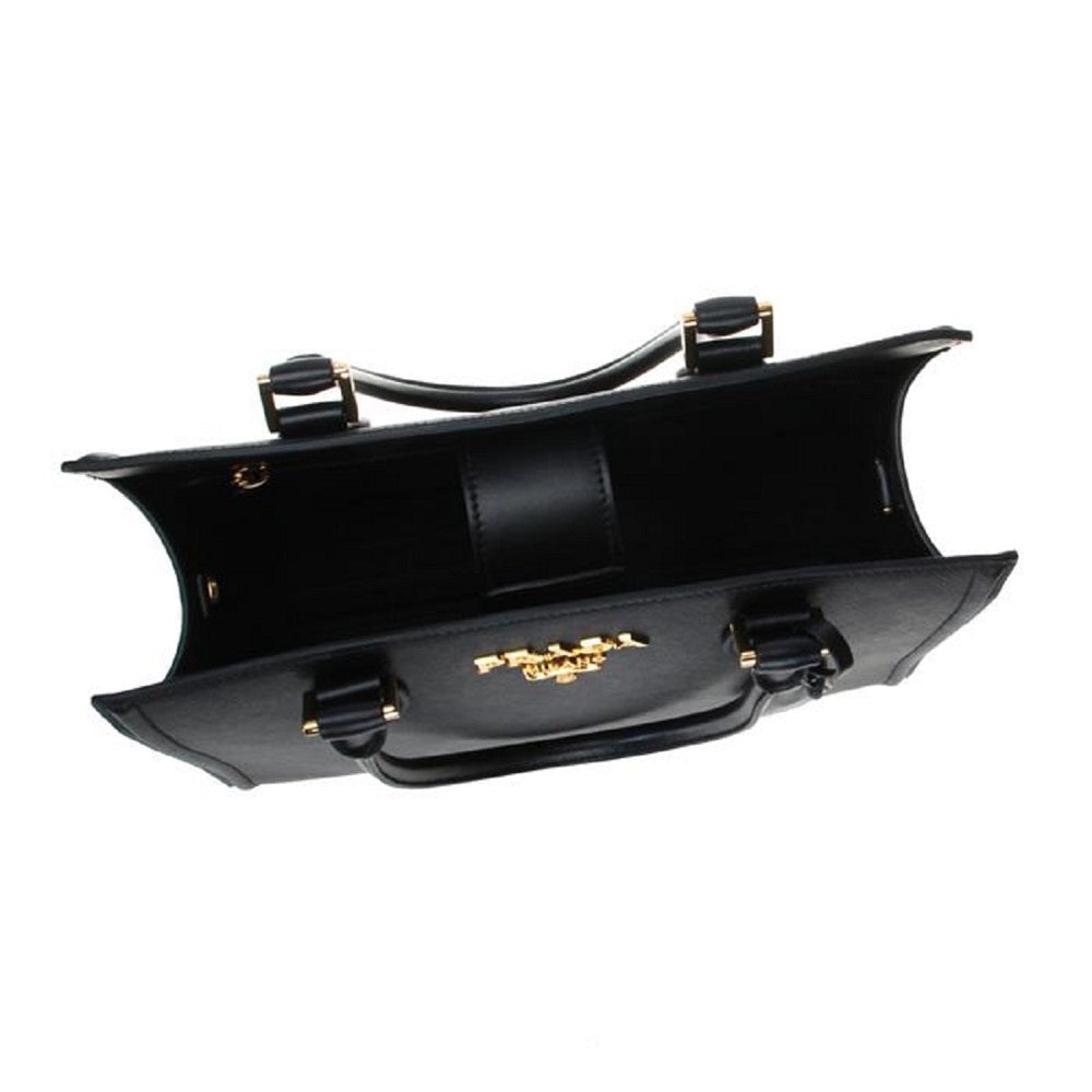 Prada Saffiano Lux Black Medium Satchel Handbag