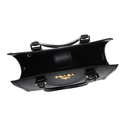 Prada Saffiano Lux Black Medium Satchel Handbag