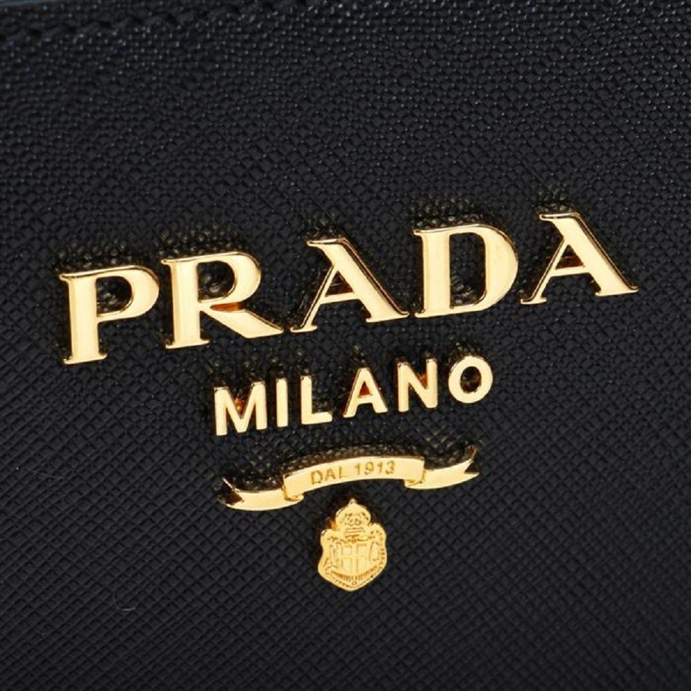 Prada Saffiano Lux Black Medium Satchel Handbag