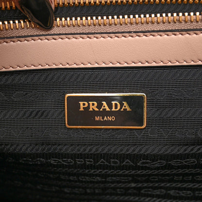 Prada Saffiano Lux Cammeo Beige Leather Large Crossbody Satchel Bag