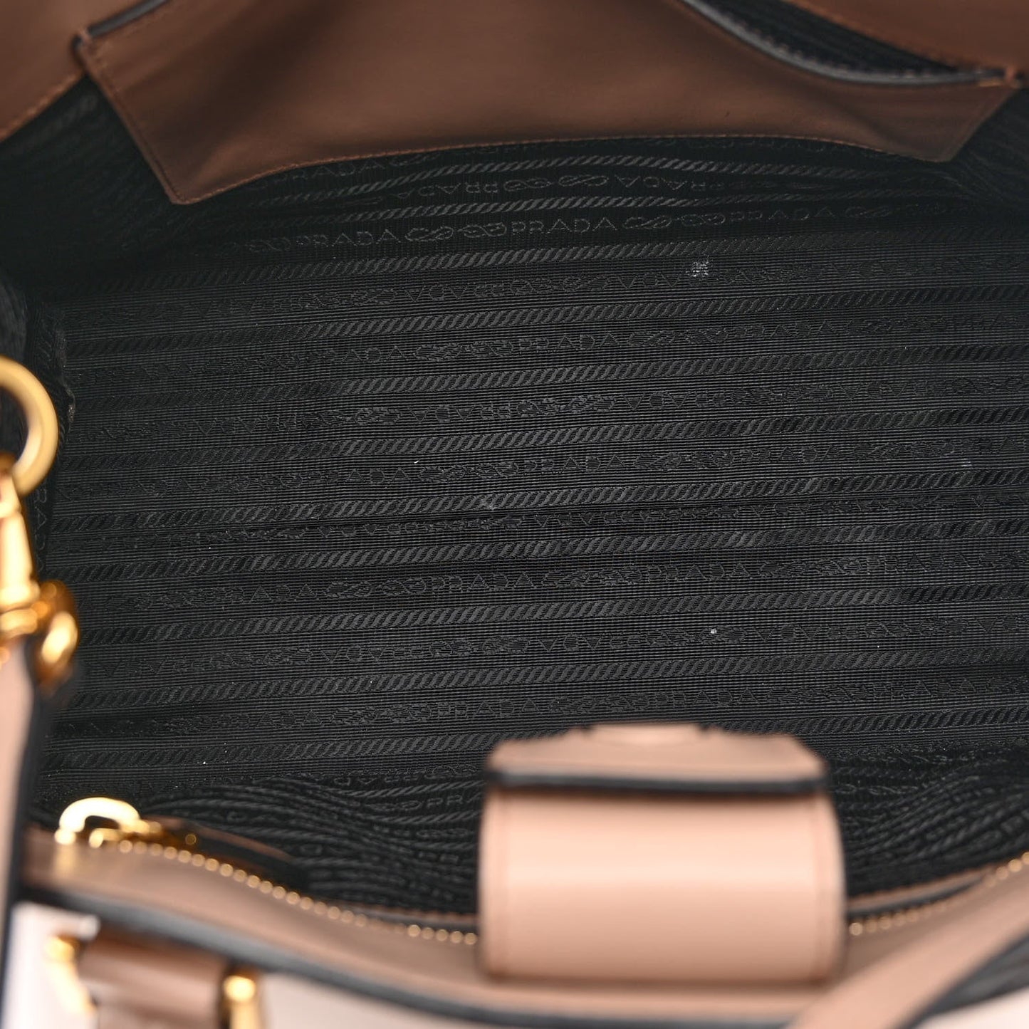 Prada Saffiano Lux Cammeo Beige Leather Large Crossbody Satchel Bag