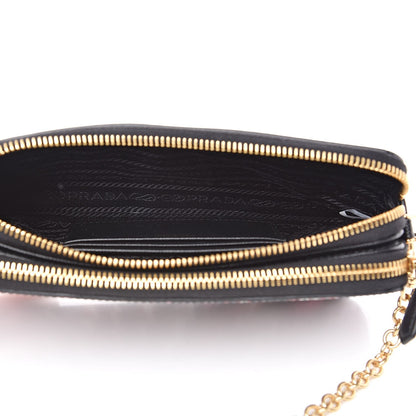 Prada Saffiano Thunder Print Mini Zip Crossbody Bag Lacca 1DH010
