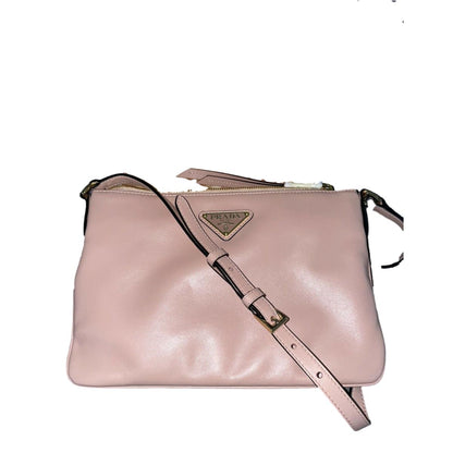 Prada Shiny Light Calf Rosa Pink Cross Body Bag 1BH173