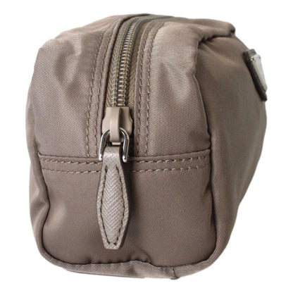 Prada Tessuto Nylon Argilla Grey Cosmetic Case Necessaire Bag 1NA350
