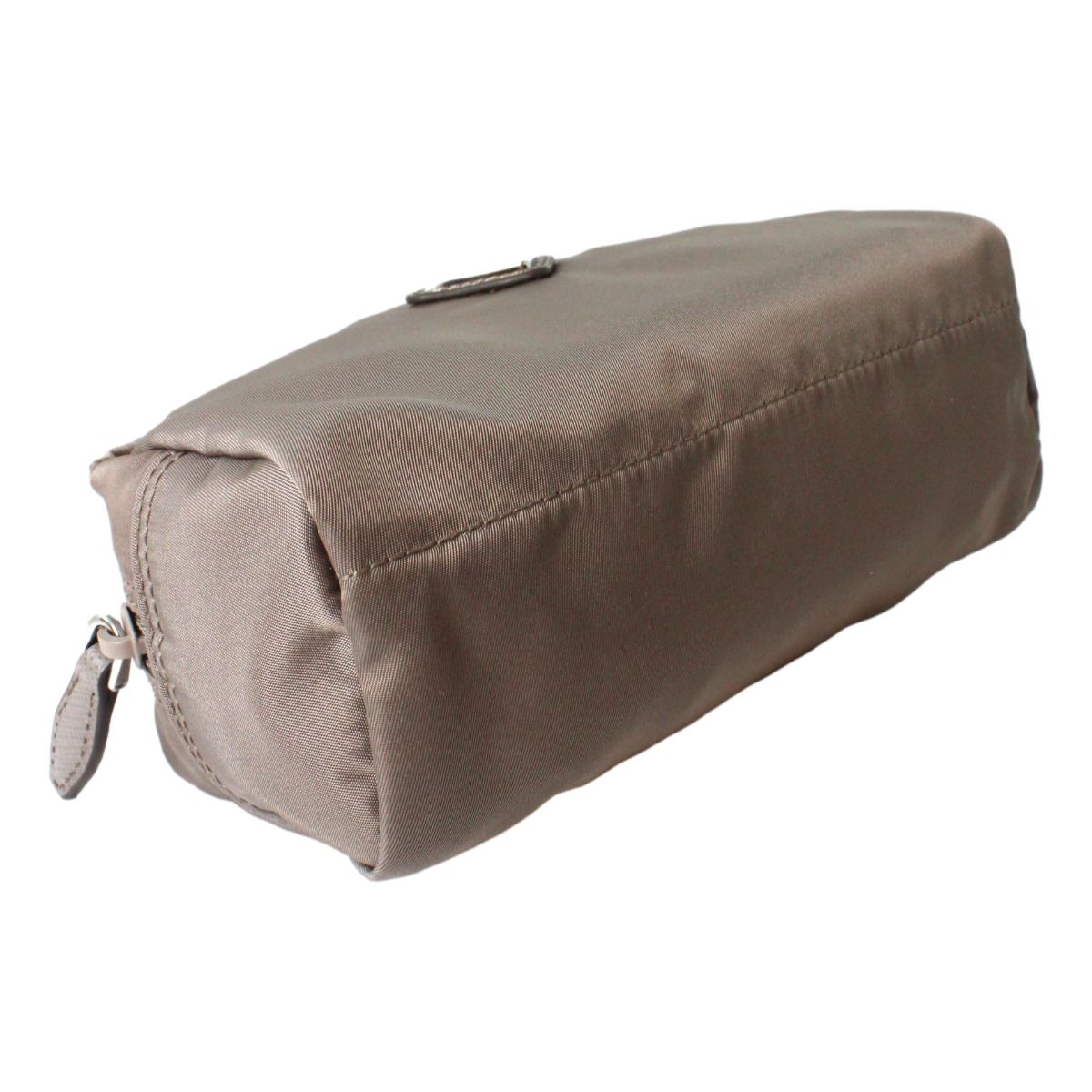 Prada Tessuto Nylon Argilla Grey Cosmetic Case Necessaire Bag 1NA350