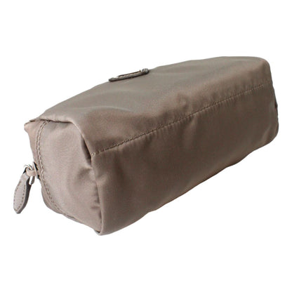 Prada Tessuto Nylon Argilla Grey Cosmetic Case Necessaire Bag 1NA350