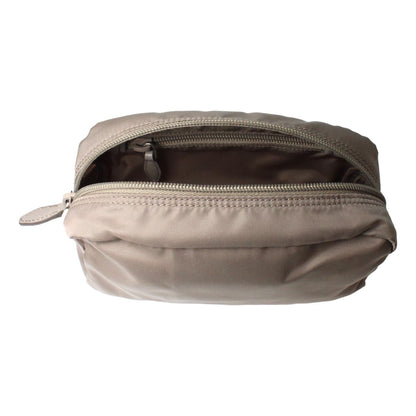 Prada Tessuto Nylon Argilla Grey Cosmetic Case Necessaire Bag 1NA350