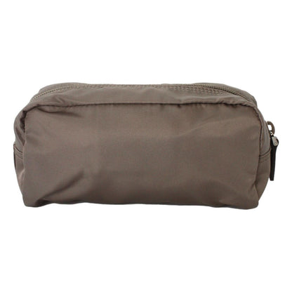 Prada Tessuto Nylon Argilla Grey Cosmetic Case Necessaire Bag 1NA350