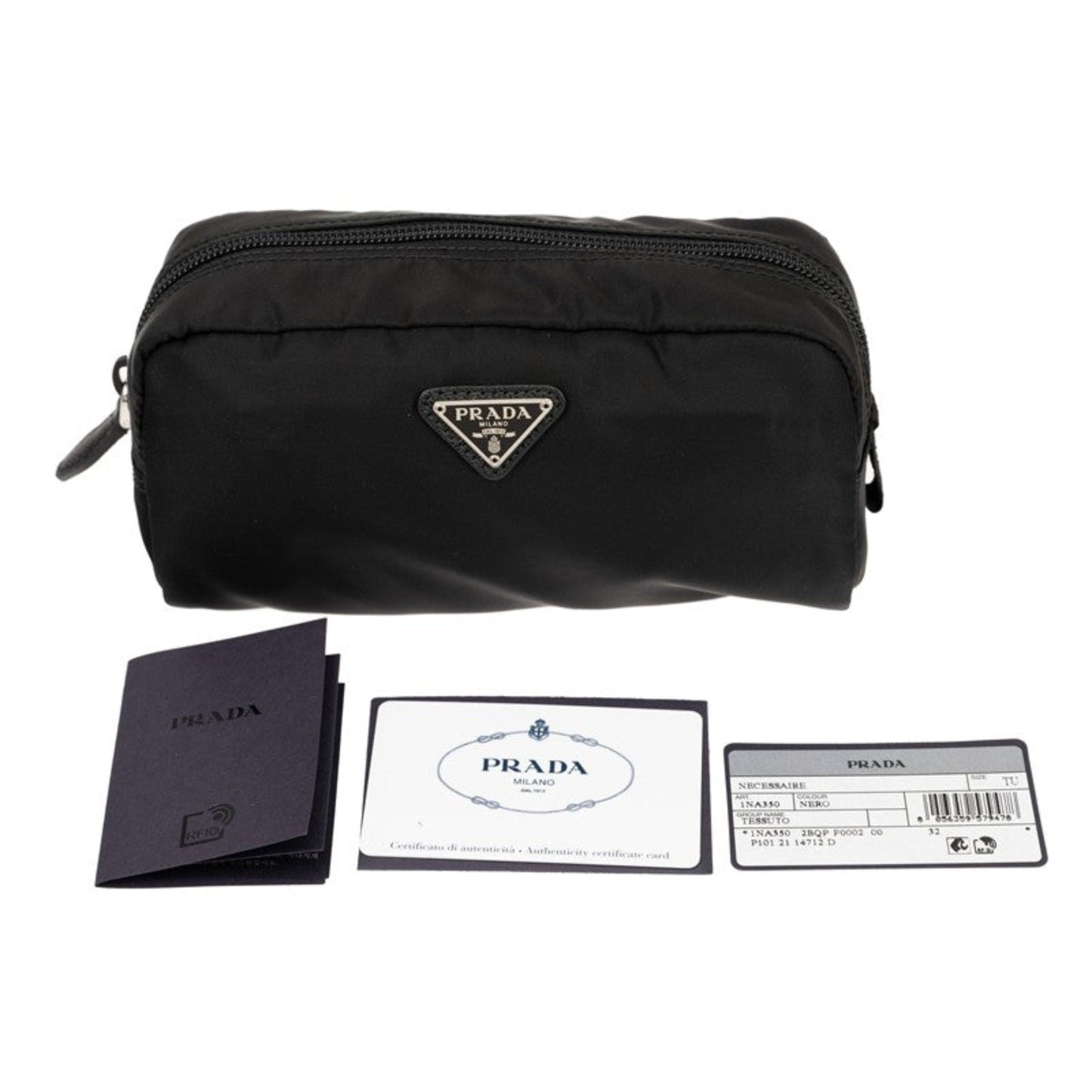 Prada Tessuto Nylon Black Cosmetic Case Necessaire Bag