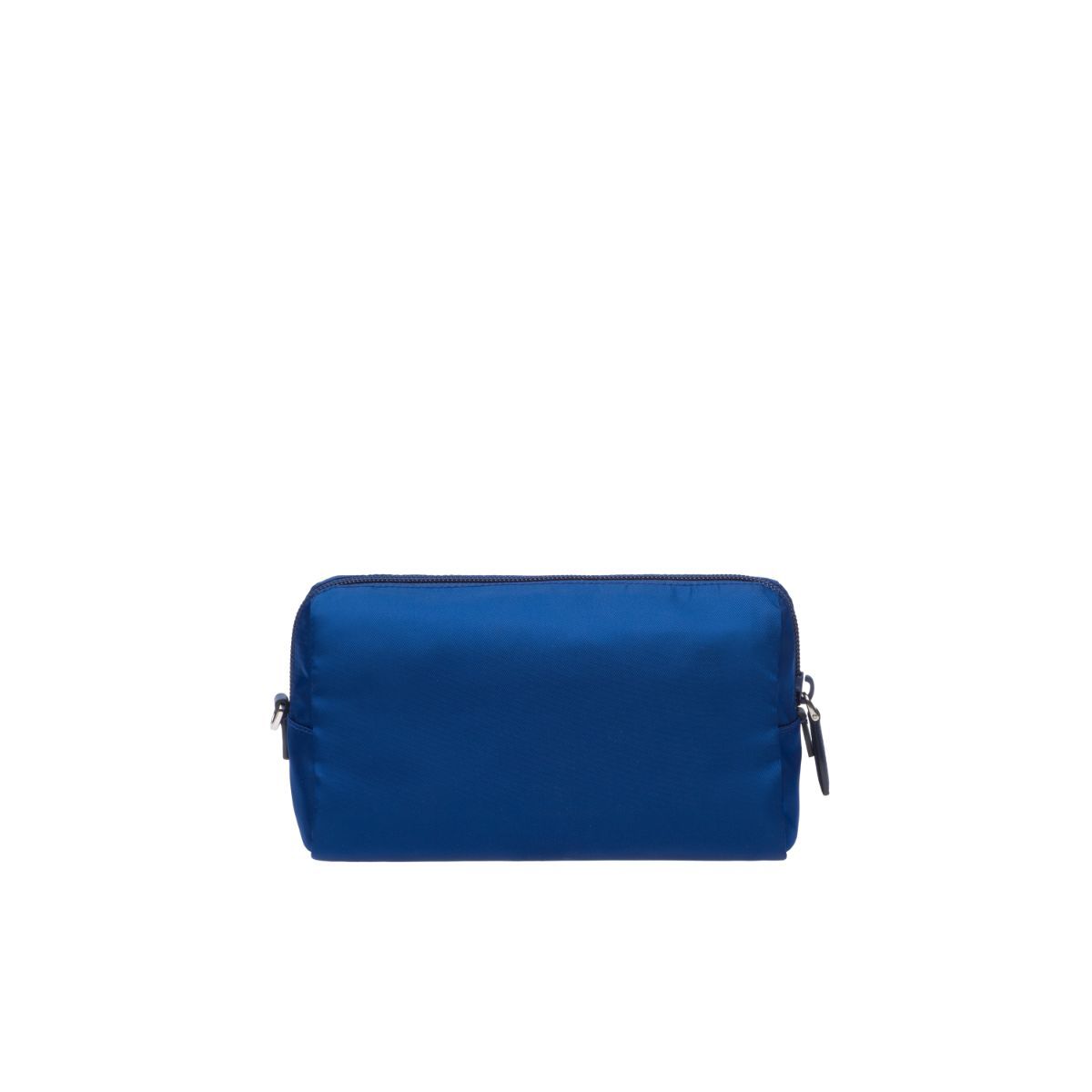 Prada Tessuto Nylon Bluette Blue Triangle Logo Toiletry Case 1NA693