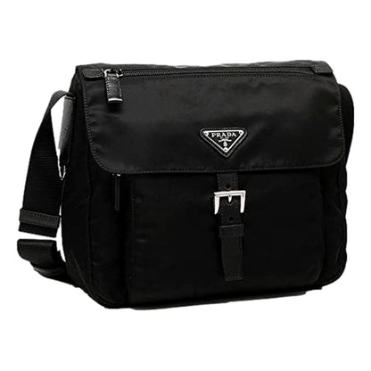 Prada Re Edition Nylon Tessuto Saffiano Leather Black Messenger Bag
