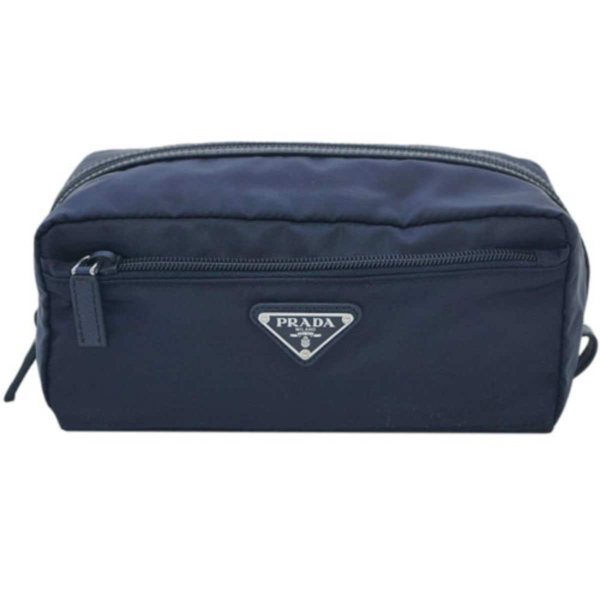 Prada Tessuto Nylon Mens Necessaire Toiletry Travel Bag Blue 2NA028